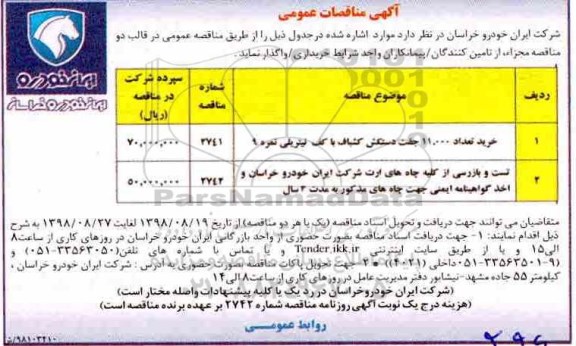 مناقصه، مناقصه خرید تعداد 11.000 جفت دستکش کشباف و ...