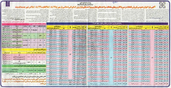 مزایده مزایده فروش قطعات زمین با کاربریهای مختلف نوبت دوم 