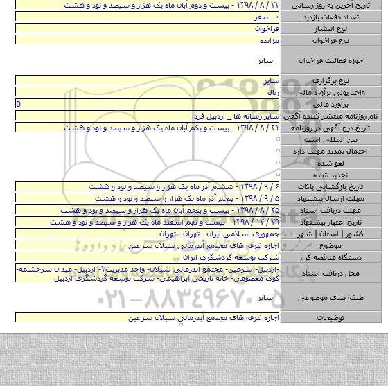 اجاره غرفه های مجتمع آبدرمانی سبلان سرعین