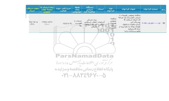 مناقصه اجرای آسفالت 