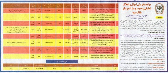 آگهی مزایده مزایده فروش اموال و املاک تملیکی و خودرو پژو 206 نوبت اول  