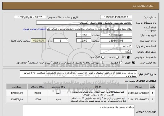 استعلام  در ردیف  دوم منظور قرص لوونرژسترول یا قرص اورژانسی جلوگیری از بارداری (2عددی) میباشد  نه قرص لوو سیتریزن . 