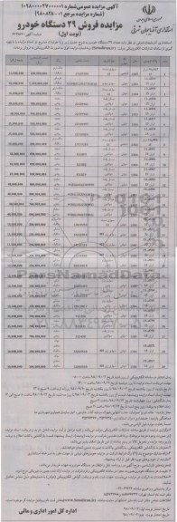 مزایده،مزایده فروش 29 دستگاه خودرو
