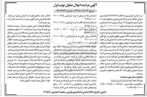 مزایده, مزایده اسکاچ برند بیگ استور- دستمال جاذب روغن و ...