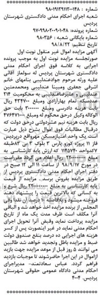 آگهی مزایده مزایده یک واحد امتیاز مسکن مهر فاز 11