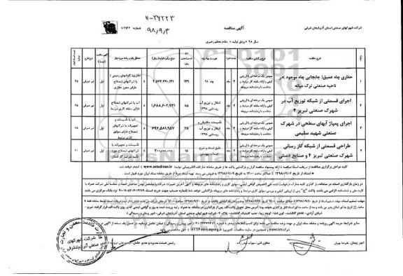 مناقصه , مناقصه حفاری چاه عمیق ...