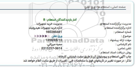استعلام, استعلام ورق تفلن 
