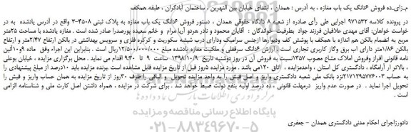 مزایده، مزایده فروش 6دانگ یک باب مغازه 