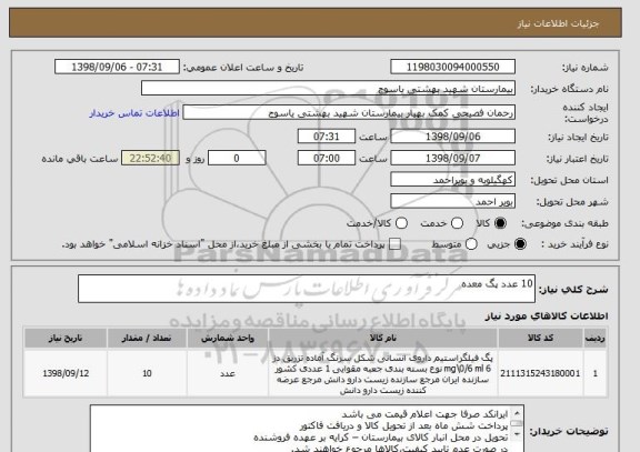 استعلام 10 عدد پگ معده