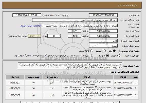 استعلام چسب بتن درجه یک 20 کیلویی 50 گالن (سراپوش)-روان کننده بتن درجه یک 20 کیلویی 50 گالن (سراپوش)-فوق روان کننده بتن درجه یک 20 کیلویی 40 گالن (سراپوش)