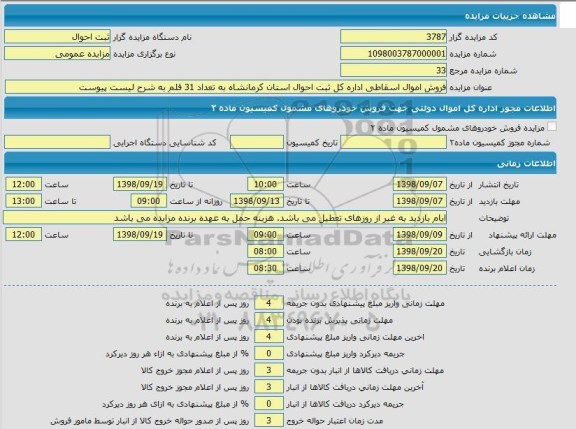 مزایده، مزایده فروش اموال اسقاطی