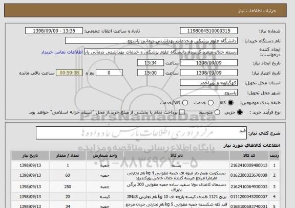 استعلام قند