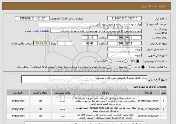 استعلام ایران کدها مشابه هستند طبق فایل پیوست