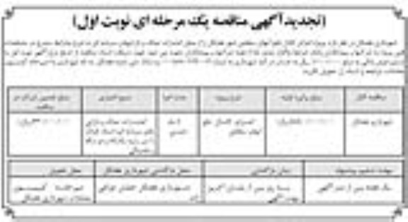 تجدید مناقصه, مناقصه اجرای کانال دفع آب های سطحی
