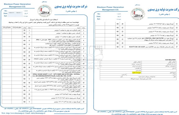 استعلام خرید گسکت ، اورینگ و واشر اسپیرال 