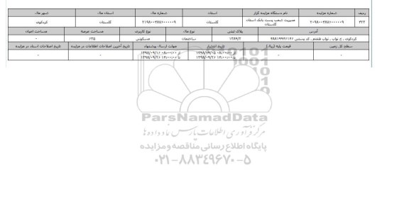 مزایده مزایده ساختمان مسکونی 