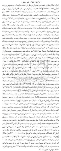 آگهی مزایده مزایده فروش ششدانگ ملکی 199.37 مترمربع