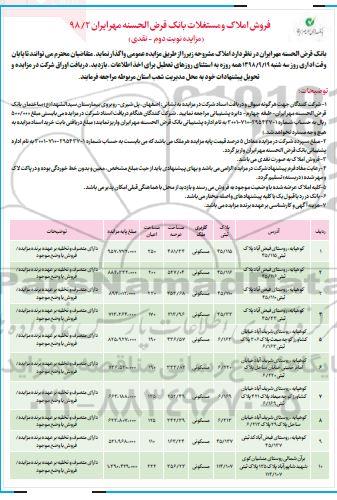 مزایده،مزایده فروش املاک و مستغلات کاربری مسکونی