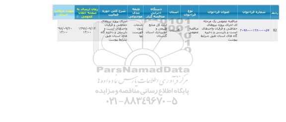 مناقصه, مناقصه  اجرای پروژه نیروهای حفاظتی و قرقبان 