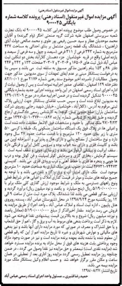 مزایده مزایده ششدانگ یک قطعه زمین 437 مترمربع