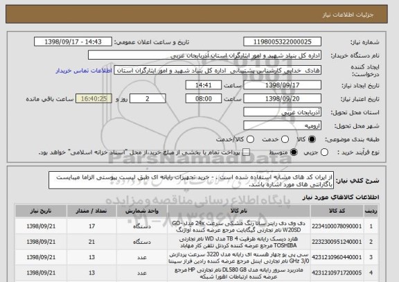 استعلام از ایران کد های مشابه استفاده شده است . - خرید تجهیزات رایانه ای طبق لیست پیوستی الزاما میبایست باگارانتی های مورد اشاره باشد.