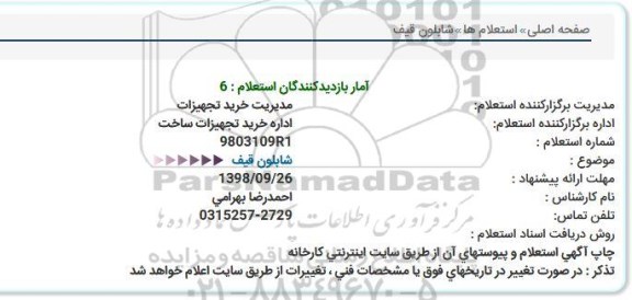 استعلام, استعلام شابلون قیف  