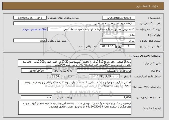 استعلام برنج 5 کیلویی روغن مایع 810 گرمی (دوعدد) کنسرولوبیا 420گرمی لوبیا چیتی 900 گرمی چای نیم کیلویی عدس سبز 900گرمی قند شکسته 700 گرمی شکر 900گرمی
