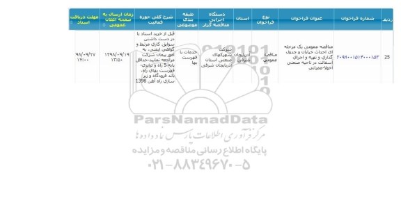 مناقصه ،مناقصه احداث خیابان و جدول گذاری و تهیه و اجرای آسفالت