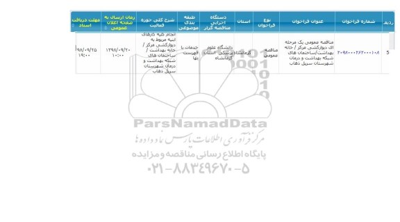 مناقصه، مناقصه دیوارکشی مرکز 