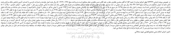 مزایده، مزایده فروش یک باب مغازه
