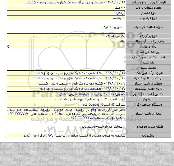 گازرسانی به ۱۴ مورد صنایع شهرستان  پلدشت