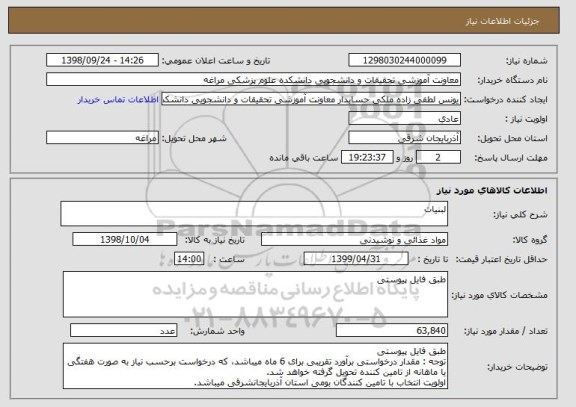 استعلام لبنیات