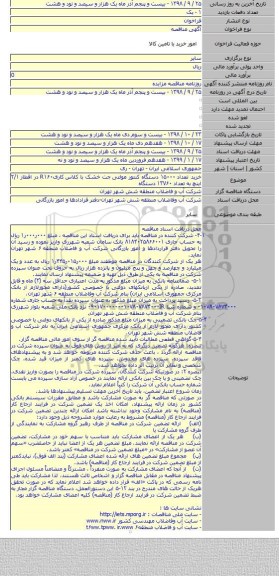 خرید تعداد ۱۵۰۰۰ دستگاه کنتور مولتی جت خشک با کلاس کاریR۱۶۰ در اقطار ۲/۱ اینچ  به تعداد ۱۳۷۶۰ دستگاه