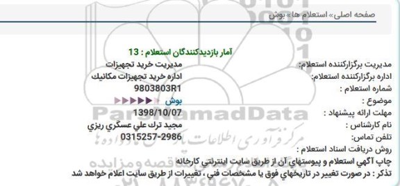 استعلام,استعلام بوش 
