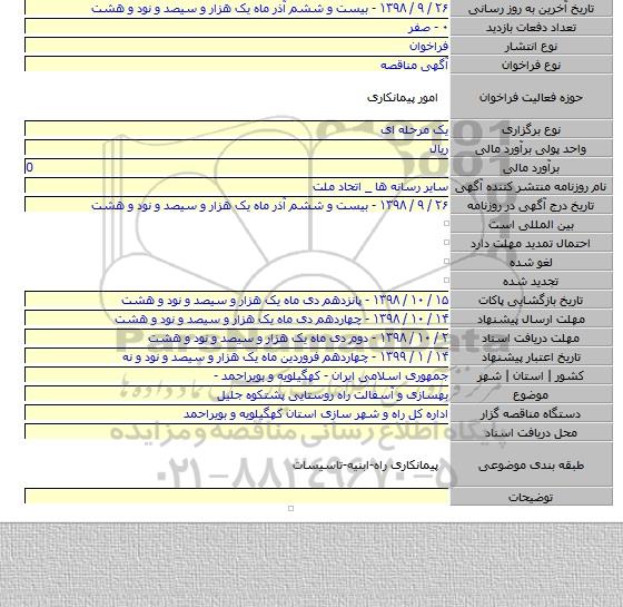 بهسازی و آسفالت راه روستایی پشتکوه جلیل