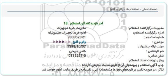 استعلام , استعلام والو و فلنچ
