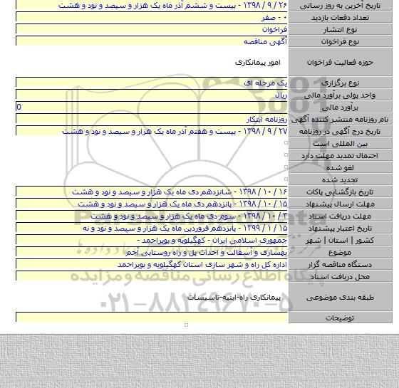 بهسازی و آسفالت و احداث پل و راه روستایی آجم