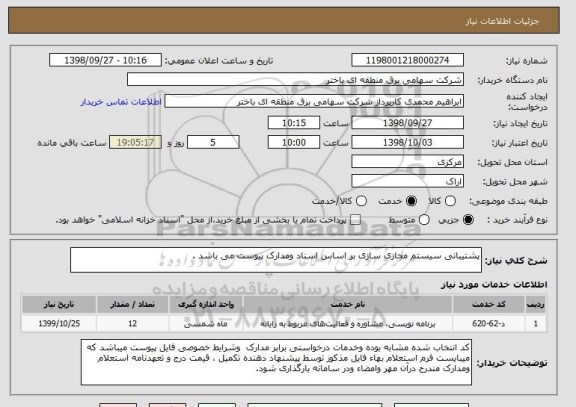 استعلام پشتیبانی سیستم مجازی سازی بر اساس اسناد ومدارک پیوست می باشد .