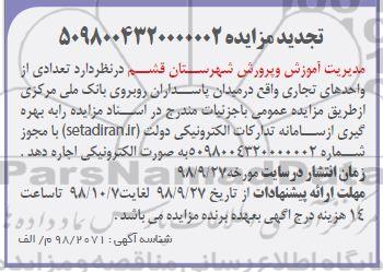 تجدید مزایده، تجدید مزایده اجاره مجموعه واحد تجاری
