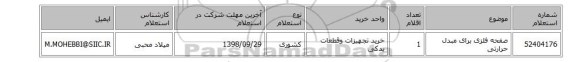 صفحه فلزی برای مبدل حرارتی