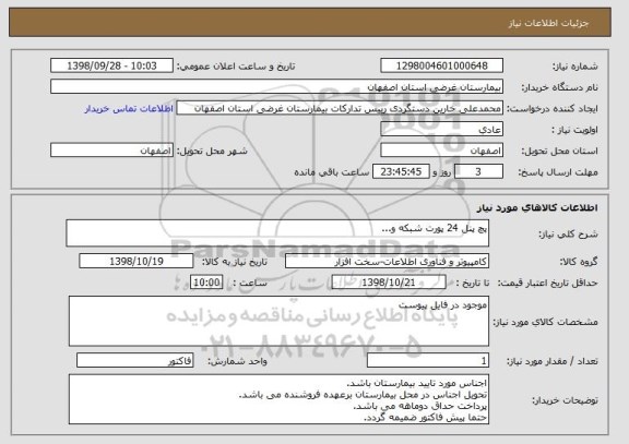 استعلام پچ پنل 24 پورت شبکه و...