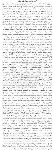 مزایده ، مزایده فروش 1-قرنیز- 2- تاشو 3- روکوب
