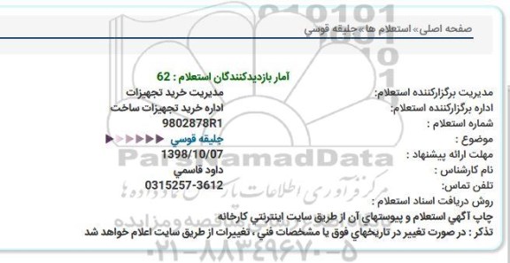 استعلام, استعلام جلیقه قوسی  