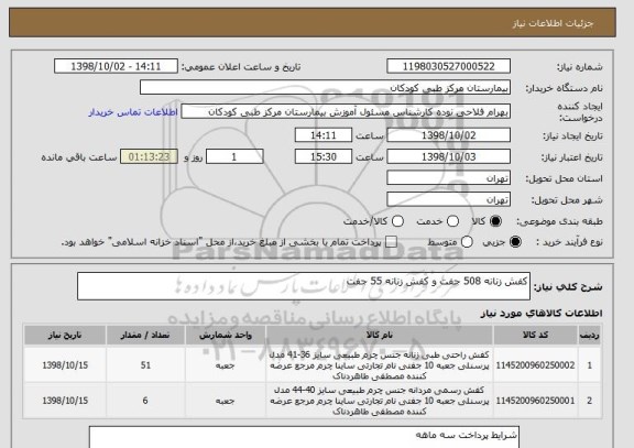استعلام کفش زنانه 508 جفت و کفش زنانه 55 جفت