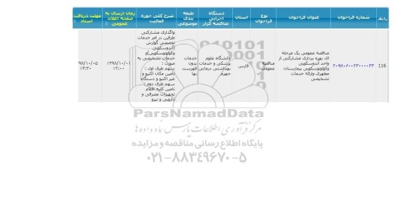 مناقصه بهره برداری مشارکتی 