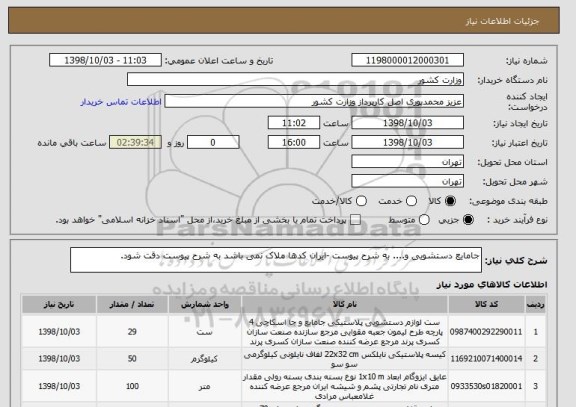 استعلام جامایع دستشویی و.... به شرح پیوست -ایران کدها ملاک نمی باشد به شرح پیوست دقت شود.