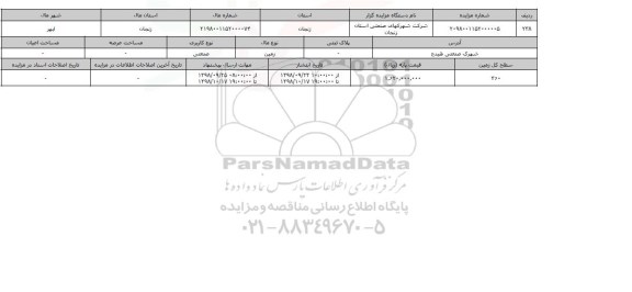 مزایده مزایده زمین صنعتی 