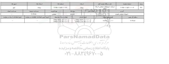 مزایده مزایده کارخانه صنعتی