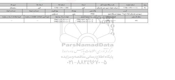 مزایده مزایده زمین مسکونی پلاک ثبتی 42750