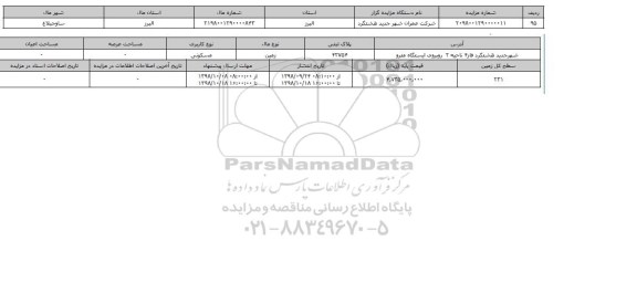 مزایده مزایده زمین مسکونی پلاک ثبتی 42754